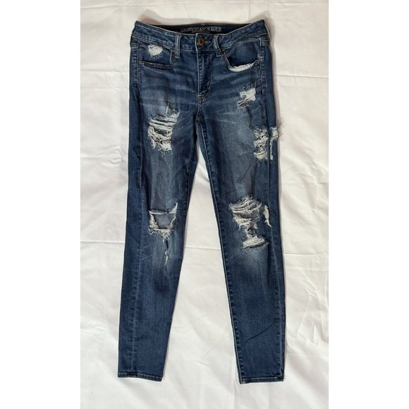 American Eagle Outfitters Denim - american eagle Jegging jeans Women Size 6 Distressed Blue Next Level Stretch